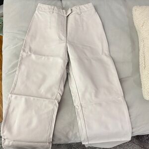 Stylish Beige Leather Pants